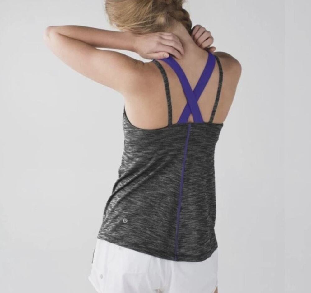 Lululemon Tank Top Run for Gold Built-In Bra Activewear Size 8